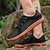 cheap Casual Sneakers-Men's Gray Knit Sneakers with Orange Sole – Breathable Lightweight Casual Shoes for Daily Commutes, Walking and Outdoor Activities