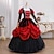billige Kjoler-Årgang Rokoko Renæssance Maxi Kjoler Normal Juliet ærme Prinsesse Brud Flettet Flæset Prinsesse Rund hals Udklædning Dame Halloween Karneval Maskerade Ydeevne Fest Halloween Voksen Alle årstider