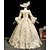 abordables Robes-ancien Rococo Renaissance Maxi Robe Normal Juliette Princesse Mariée Plissé Volanté Princesse Col rond Déguisement Femmes Halloween Carnaval Mascarade Soirée Halloween Performance Adultes