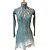 abordables Vestidos de Patinaje Artístico-Vestido de patinaje artístico Mujer Chica Patinaje Sobre Hielo Vestidos Verde Gris Espalda Abierta Teñido Halo Malla Alta elasticidad Entrenamiento Competición Ropa de Patinaje Clásico Cristal
