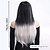 abordables Perruques Synthétiques Sans Bonnet-Perruque Synthétique Droit crépu Lisse naturel Coupe dégradée Avec frange Fabriqué à la Machine Perruque 28 pouces A1 Cheveux synthétiques Femmes Classique Confortable Dégradé de couleur Noir Blanc