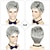 abordables Perruques historiques-Perruque homme courte gris argenté, perruque homme cheveux synthétiques naturels superposés pour homme homme homme quotidien Halloween