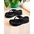 voordelige Vakantiesandalen-Zwarte plateau slippers voor dames - casual slippers met sleehak voor zomerse uitjes en dates overdag
