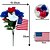 abordables Décoration du Jour de l&amp;#39;Indépendance-4 bouquets de fleurs artificielles patriotiques, fleur rouge bleu blanc avec drapeaux pour le jour de l&#039;indépendance du 4 juillet, décorations de bouquet pour le jour du souvenir pour la tombe du jour
