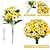 abordables Fleurs artificielles-Lot de 12 bouquets de fleurs artificielles pour décoration extérieure, fausses marguerites en soie, résistantes aux UV, pour jardin, véranda, jardinière, chambre, décoration d'intérieur, jaune