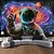 cheap Blacklight Tapestries-Blacklight Tapestry Glow in the Dark Glow Party UV Reactive Astronaut Trippy Misty Hanging Tapestry Wall Art Mural for Living Room Bedroom