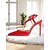 baratos cocktail-Sapatos femininos de couro envernizado preto, bico fino, fivela de strass e tira em T - sapatos stiletto glamorosos para coquetéis e eventos noturnos