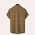 billige Geometrisk mønster-Herre Planter Palmeblad Skjorte Sommerskjorte Skjorte med knapper Kortermet Fashion Casual Feriereise Ferie Gateklær Sommer Aftæpning 3D-utskrift Front One Lomme Lin som skjorte Brun