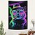 billige Blacklight -billedvev-Blacklight Vev Som Lyser I Mørket Glow Party UV Reaktiv Katt Trippy Tåkete Hengende Veve Veggkunst Mural Stue Soverom