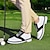 cheap Men&#039;s Golf Shoes-Men&#039;s Classic Black and White Golf Shoes with Faux Leather Upper - Versatile Design for Golf and Casual Wear
