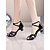 voordelige Latin dansschoenen-Zilveren glinsterende ballroom dansschoenen voor dames met lage hakken, sandalen voor latin salsa performances voor gala- en professionele dansers