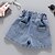 preiswerte Unterteile-Kinder Mädchen Kurze Hose Einfarbig Streetwear Gerafft Schule 4-12 Jahre Sommer Blau