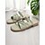 economico Sandali Eleganti-sandali piatti da donna con cinturini bianchi e design incrociato - scarpe estive slip-on minimaliste per appuntamenti casual e outfit quotidiani