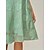 abordables Vestidos de fiesta-Mujer Vestido hasta la Rodilla Vestido de raso Elegante Casual Holgado Floral Manga Corta Cuello Barco Verde salvia Verano
