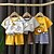 お買い得  セット-２個 子供 女の子 動物 クルーネック Tシャツ＆ショーツ セットする 半袖 ファッション アウトドア 4年以上 夏 ホワイト イエロー コーヒー