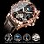 tanie Zegarki mechaniczne-1410 Męski Automatyczny Zegarek Mechaniczny – Wielofunkcyjny Tourbillon z Oryginalnym Skórzanym Pasek Luminous Cyferblat 30M Wodoodporny Szklany Szafir Klasyczny Biznesowy
