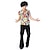 billiga Grafiska T-shirts &amp; Hoodies-Hippie Cosplay-kostym T-shirt Regnbåge Grafisk Till Herr Vuxna Halloween Karnival 3D-utskrift Gata Festival