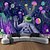 cheap Blacklight Tapestries-Blacklight Tapestry Glow in the Dark Glow Party UV Reactive Astronaut Trippy Misty Hanging Tapestry Wall Art Mural for Living Room Bedroom