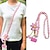 preiswerte Telefon-Lanyards &amp;amp; Handgelenkbänder-süßes geflochtenes Handy-Lanyard mit Plüschblumen-Anhänger – weiches Umhängeband für die Handyhülle