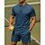 cheap Men&#039;s Shirt-Men&#039;s Sports Set Tennis Set Two-piece Suit Short Sleeves Sweat-Wicking Moisture Wicking Breathable Tennis Golf Pickleball Crew Neck Stripes Black Royal Blue Khaki Tennis Clothing