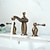 preiswerte Waschbeckenarmaturen-Waschbeckenarmatur - Klassisch / Weit verbreitet Antikes Messing / Gebürstetes Nickel Weitverbreitet Zwei Griffe Drei LöcherBath Taps
