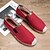 abordables Chaussures sans lacets &amp; mocassins-Chaussures espadrilles rouges à enfiler pour hommes avec semelle en jute - chaussures d&#039;été confortables et à la mode pour un usage quotidien