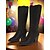 abordables Fiesta Nocturna-Botas vaqueras con diamantes de imitación para mujer: botas de fiesta negras hasta la rodilla con punta puntiaguda y tacón de bloque para festivales de música y eventos nocturnos.