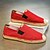 abordables Chaussures sans lacets &amp; mocassins-Chaussures espadrilles rouges à enfiler pour hommes avec semelle en jute - chaussures d&#039;été confortables et à la mode pour un usage quotidien