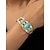 billige Ferietilbehør-Vintage gullmansjettarmbånd med turkise steiner til dame – justerbar armring i bohemsk stil for damer, ideell for uformelle antrekk, fester og sommerfestivaler