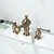 preiswerte Waschbeckenarmaturen-Waschbeckenarmatur - Klassisch / Weit verbreitet Antikes Messing / Gebürstetes Nickel Weitverbreitet Zwei Griffe Drei LöcherBath Taps
