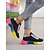 Χαμηλού Κόστους Γυναικεία Sneakers-Γυναικεία πολύχρωμα, χοντρά αθλητικά παπούτσια με ντεγκραντέ σόλα – μοντέρνα αθλητικά παπούτσια με κορδόνια σε ουράνιο τόξο για casual ρούχα, lgbt φεστιβάλ και street style