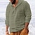 baratos Férias-Homens Camisa Social Camisa de linho Camisa Popover camisa de verão Roupa de Praia Camisa com capuz Côr Sólida Férias Rua Preto Branco Azul Marinha Azul Céu Manga Longa Com Capuz Verão Primavera Roupa