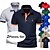 baratos Polo Clássico Masculino-Camisa polo masculina de golfe, 2 peças, casual, lapela, manga curta, confortável, enfeitada &amp;polo básico de verão com ajuste regular bordado