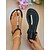 cheap Vacation Sandals-Women&#039;s Black Pearl T-Strap Flat Sandals – Elegant Summer Open Toe Shoes for Beach Weddings &amp; Casual Outings