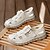 abordables Sandalias casuales-Sandalias deportivas blancas de punta cerrada para hombre, con tiras ajustables y suela resistente para actividades al aire libre y deportes acuáticos.