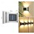 cheap Outdoor Wall Lights-Solar Wall Lights Outdoor Stainless 6LED Waterproof Wall Lamp for Balcony Patio Courtyards Fence Lamps Nighttime Decor Easy Instal Garden Decor Solar Outdoor Wall Light
