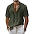 economico Camicie di lino-Per uomo Camicia Camicia di lino Camicia casual Camicia con Bottoni Camicia di cotone Semplice Vacanza Streetwear Nero Bianco Verde chiaro Rosa Manica Corta Collo ripiegato Estate Abbigliamento