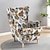 economico Rivestimento sedia wingback-Copripoltrona con schienale alto, copripoltrona con stampa geometrica a righe e motivi floreali