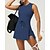 お買い得  女性のドレス-女性用 ソリッド テニスドレス ノースリーブ ドローストリング バックレス スリット 高通気性 テニス ピクルスボール ラウンドネック ドレス ダークネービー ブルー グリーン テニスウェア