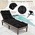 abordables Funda de sofá-Cojín impermeable para tumbona de patio interior/exterior, reclinable grueso con 4 cuerdas de amarre, cojín para tumbona de piscina o balcón.