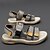 cheap Outdoor Sandals-Men's Tan Multi-Strap Sport Sandals with Adjustable Velcro Straps – Rugged Outdoor Sandals for Hiking, Camping or Everyday Casual Use