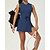 お買い得  女性のドレス-女性用 ソリッド テニスドレス ノースリーブ ドローストリング バックレス スリット 高通気性 テニス ピクルスボール ラウンドネック ドレス ダークネービー ブルー グリーン テニスウェア