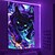 billige Blacklight -billedvev-Blacklight Vev Som Lyser I Mørket Glow Party UV Reaktiv Katt Trippy Tåkete Hengende Veve Veggkunst Mural Stue Soverom