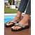billiga Semester Sandaler-Damflip-flops med strass och pärlor – svarta strandsandaler med kilklack och lila ädelstenar, glamorösa sommarskor för semester och poolkant