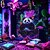 halpa Blacklight -kuvakudokset-Mustavalolampun seinävaate hohtava pimeässä hohtava juhla UV-reaktiivinen meditoiva karhu eläin trippy sumuinen roikkuva seinävaate seinätaide muraali olohuoneeseen makuuhuoneeseen