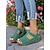 cheap Comfort Sandals-Women&#039;s Green Strappy Sandals with Hook-and-Loop Closure – Lightweight Walking Shoes for Casual Wear