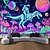 cheap Blacklight Tapestries-Blacklight Tapestry Glow in the Dark Glow Party UV Reactive Astronaut Dinasour Trippy Misty Nature Landscape Hanging Tapestry Wall Art Mural for Living Room Bedroom