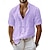 economico Camicie di lino-Per uomo Camicia Camicia di lino Camicia casual Camicia con Bottoni Camicia di cotone Semplice Vacanza Streetwear Nero Bianco Verde chiaro Rosa Manica Corta Collo ripiegato Estate Abbigliamento