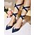 baratos cocktail-sapatilhas femininas de bico fino em cetim azul marinho - sapatos sociais com laço de fita e detalhes em pérolas para noites elegantes, casamentos e ocasiões especiais