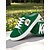 cheap Women&#039;s Sneakers-Women&#039;s Green Canvas Slip-On Sneakers with Lace-Up Design – Comfortable Backless Trainers, Ideal for Walking, Shopping, School Runs &amp; Casual Summer Days